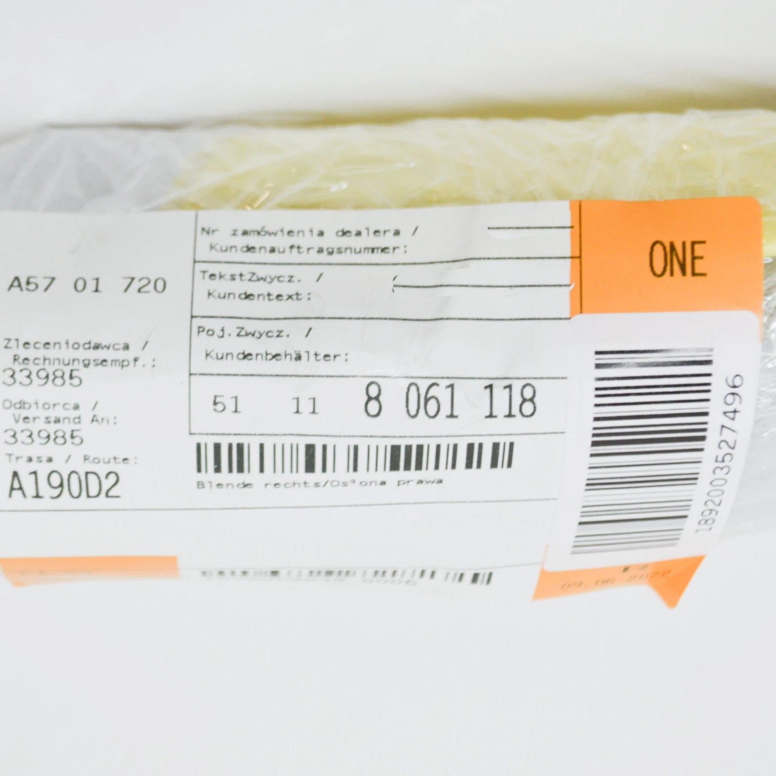 NEW BMW 7 G11 FRONT M BUMPER RIGHT GRILLE CHROME TRIM 51118061118 2016 ORIGINAL