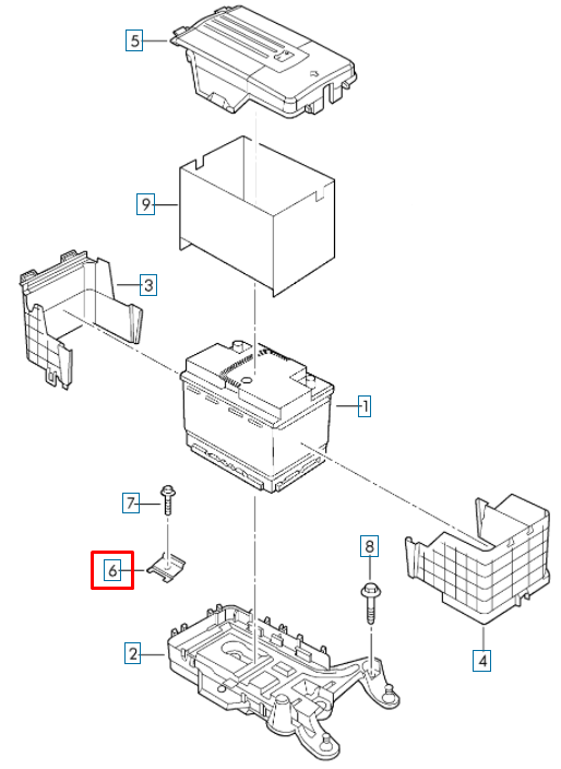 NEW VOLKSWAGEN GOLF MK6 BATTERY CLAMPING STRIP 5K0915447 ORIGINAL