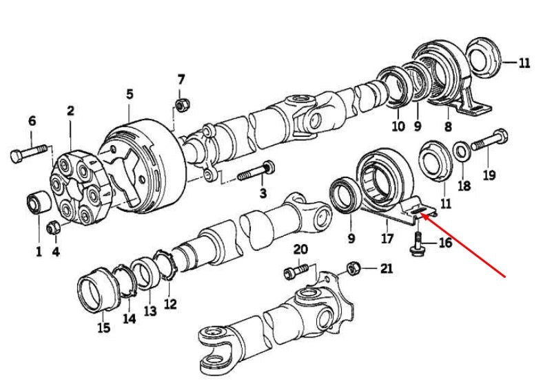 NEW BMW 3 E46 DRIVESHAFT CENTER SUPPORT BEARING 26121229317 1229317 ORIGINAL