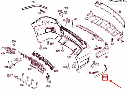 NEW MERCEDES-BENZ GLK X204 REAR LEFT BUMPER MOLDING A2048851921