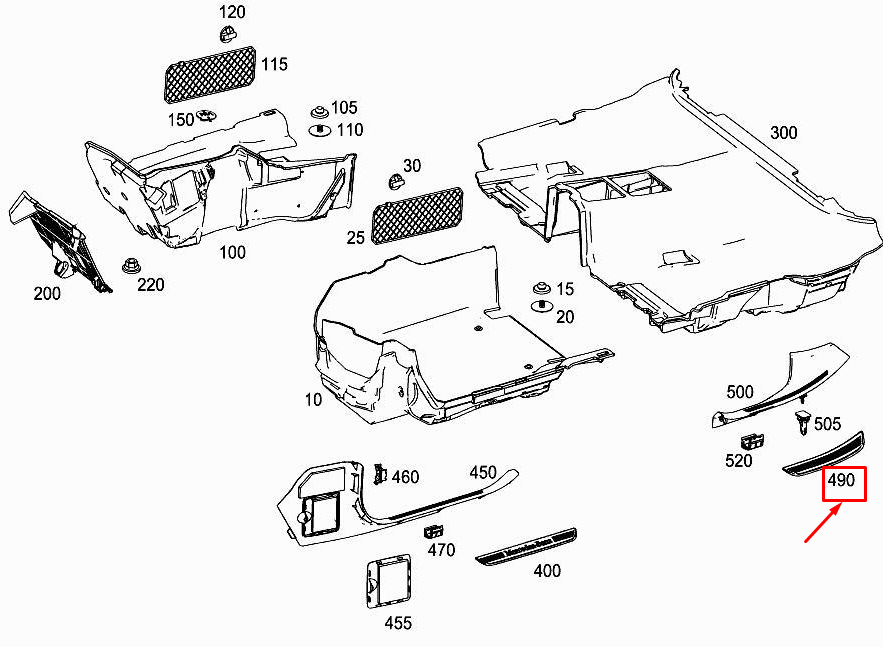 new mercedes-benz cls c257 rear left sill cover rail a2576802301 original