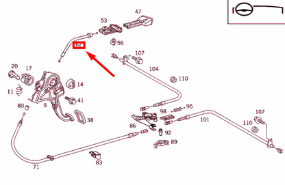 NEW MERCEDES-BENZ CLK C208 PARKING BRAKE CABLE LHD A2084200085 ORIGINAL