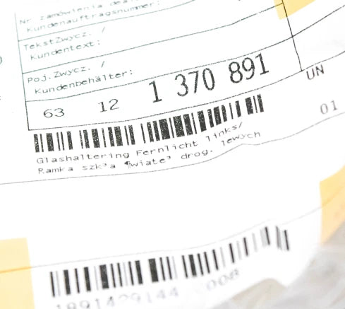 NEW BMW 3 E30 COUPE GLASS HOLDING FRAME HIGH BEAM LEFT 63121370891 ORIGINAL