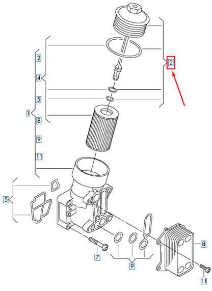 NEW VOLKSWAGEN AMAROK 2H OIL FILTER HOUSING COVER 03L115433C ORIGINAL