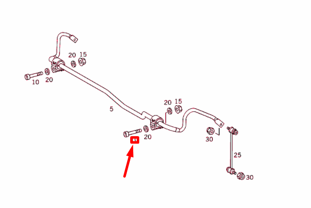NEW MERCEDES-BENZ S W220 REAR TORSION BAR BOLT A0019906812 ORIGINAL