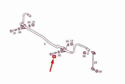 NEW MERCEDES-BENZ S W220 REAR TORSION BAR BOLT A0019906812 ORIGINAL