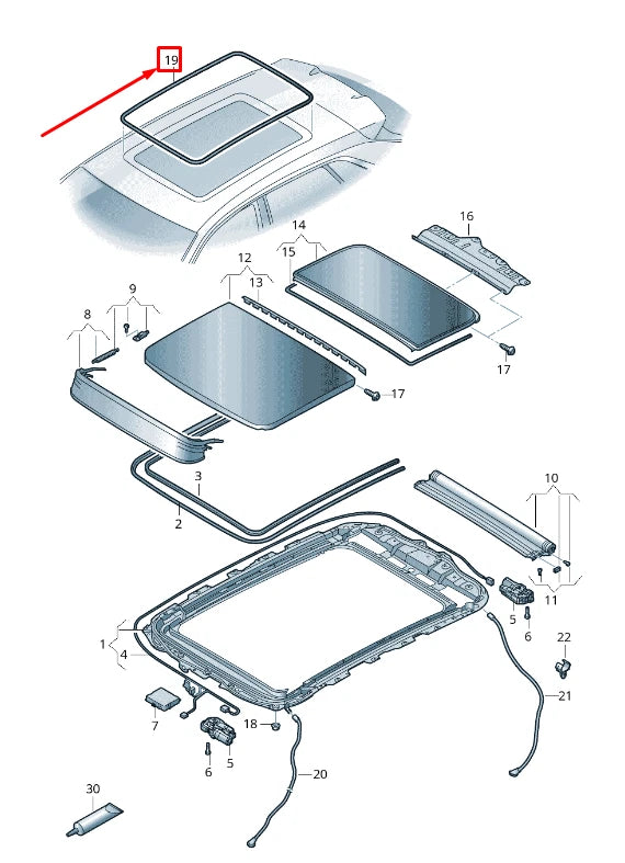 NEW AUDI Q8 4MN OUTER SUNROOF SEAL 4M0877459C