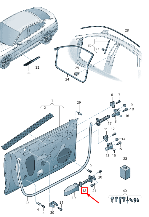 new audi a5 sportback f5 front door catch 8w8837249 original