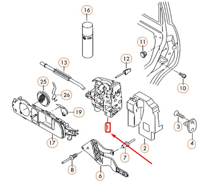 NEW VOLKSWAGEN TOUAREG 7L FRONT LEFT DOOR LOCK LHD 3D1837015AE ORIGINAL