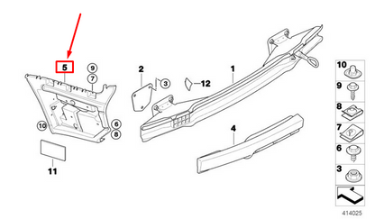 new bmw m3 coupe e92 rear left bumper m guide 51127900841 7900841 original