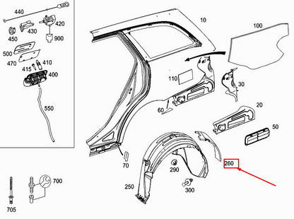 new mercedes-benz e w212 rear right fender damping a2126820441 original