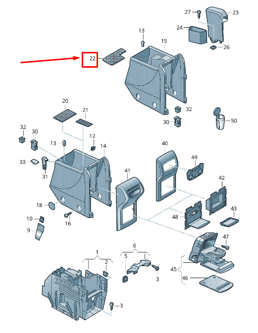 new vw sharan 7n front stowage compartment insert 7n0863328d82v original