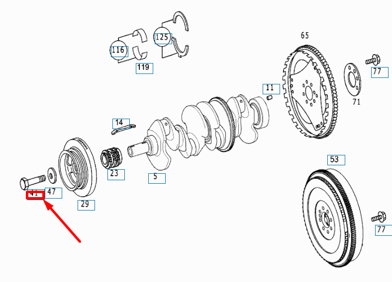 NEW MB SPRINTER W906 CRANKSHAFT VIBRATION ABSORBER SCREW A0009904300 ORIGINAL