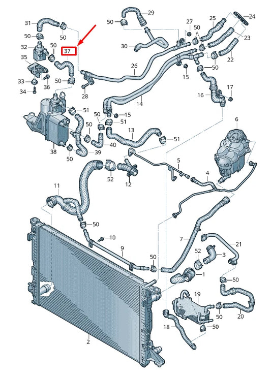 NEW AUDI A8 4N ENGINE COOLANT HOSE 4N0819378F