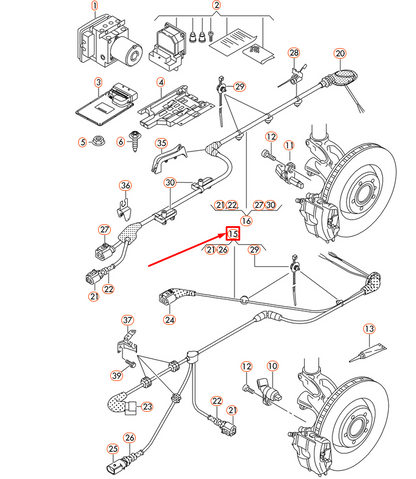 NEW AUDI A3 8V FRONT RIGHT SPEED SENSOR WIRING HARNESS 8V0927903H ORIGINAL