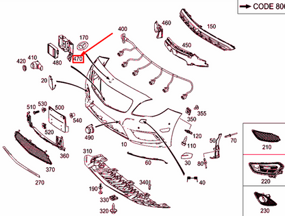 NEW MB CLA C117 FRONT BUMPER D|ISTANCE SENSOR BRACKET A1178850056 ORIGINAL