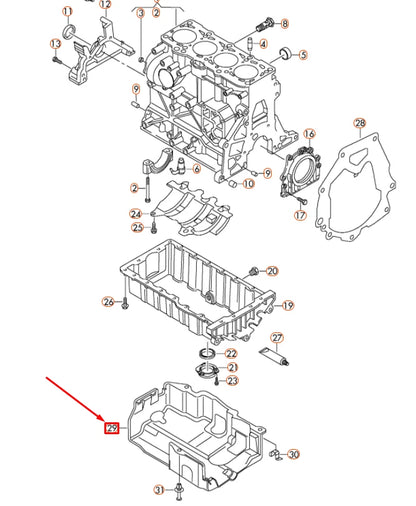 NEW VOLKSWAGEN PASSAT B8 ENGINE OIL SUMP COVER 03L103660D ORIGINAL