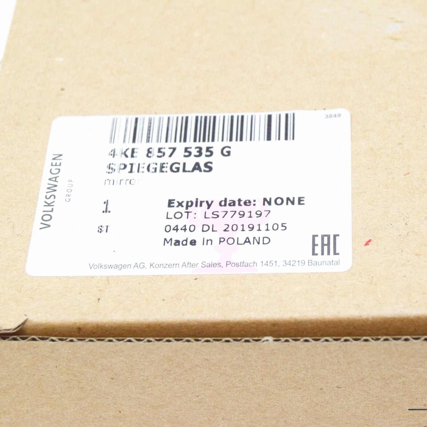 NEW AUDI E-TRON GE FRONT LEFT DOOR MIRROR GLASS 4KE857535G ORIGINAL