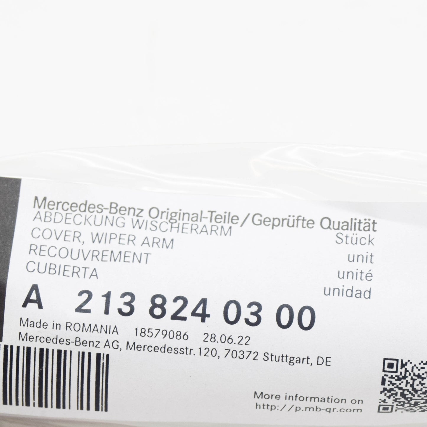 NEW MERCEDES-BENZ E W213 LEFT WIPER ARM COVER CAP A2138240300 ORIGINAL