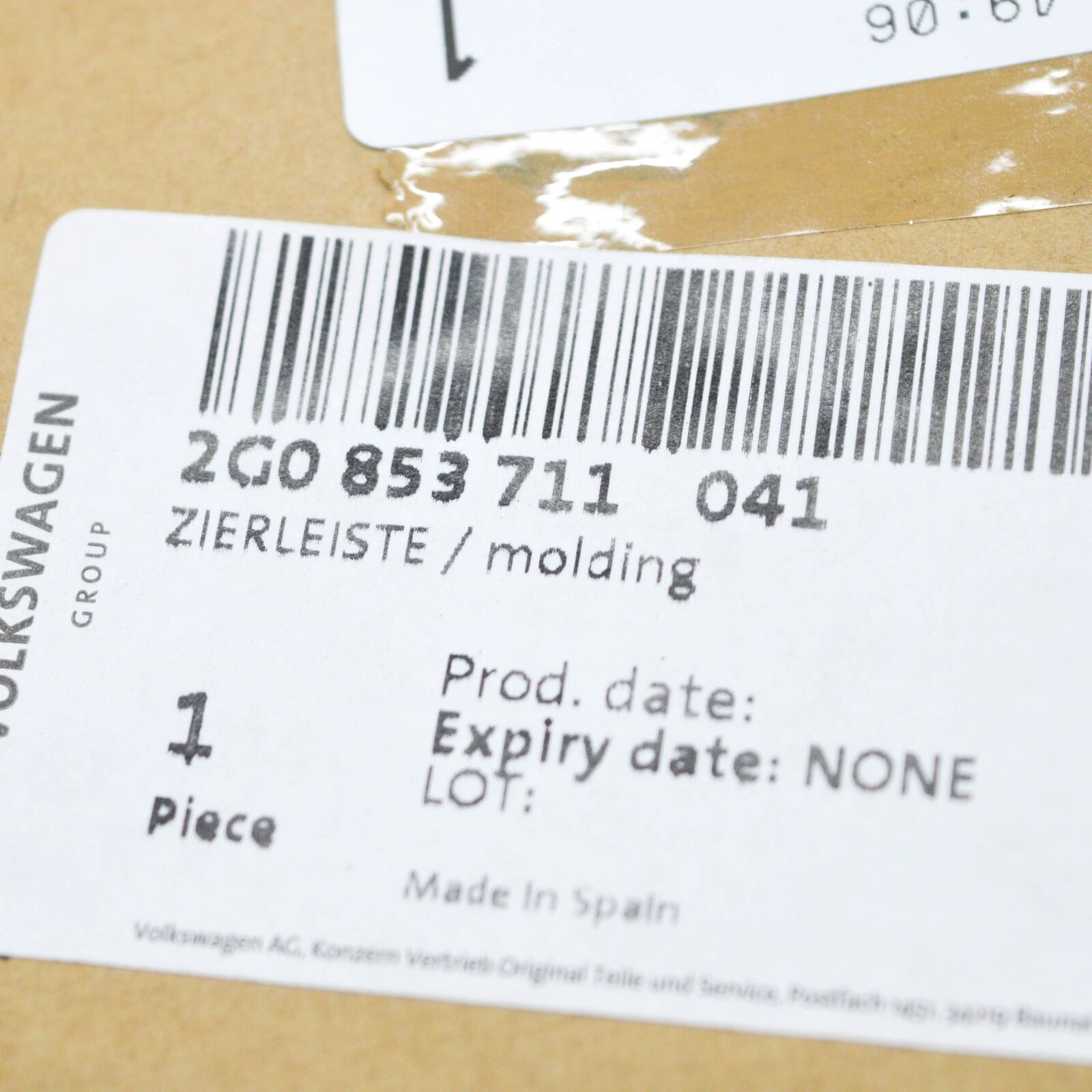 NEW VOLKSWAGEN POLO AW FRONT LEFT BUMPER TRIM 2G0853711041 ORIGINAL