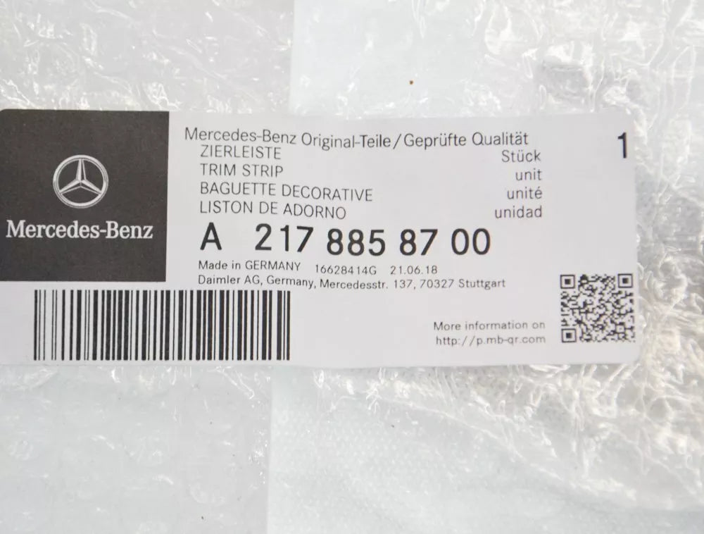 NEW MERCEDES-BENZ S C217 FRONT BUMPER CHROME TRIM STRIP A2178858700 ORIGINAL
