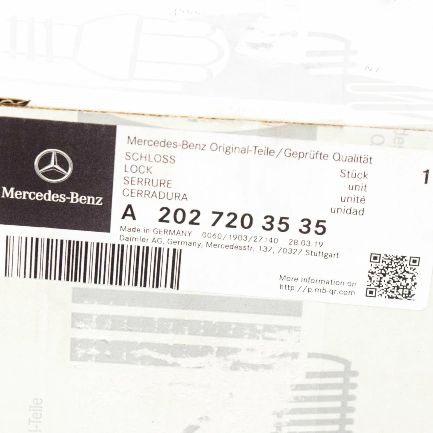 NEW MERCEDES-BENZ E-CLASS W210 FRONT LEFT DOOR LOCK LHD A2027203535 ORIGINAL