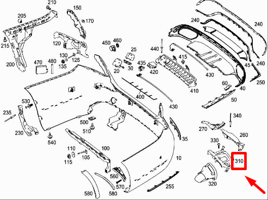 NEW MERCEDES-BENZ E W213 REAR LEFT BUMPER BRACKET A2138853901 ORIGINAL
