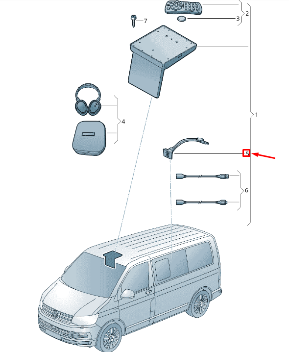 new vw transporter vi t6 usb and hdmi socket 7e503524982v original