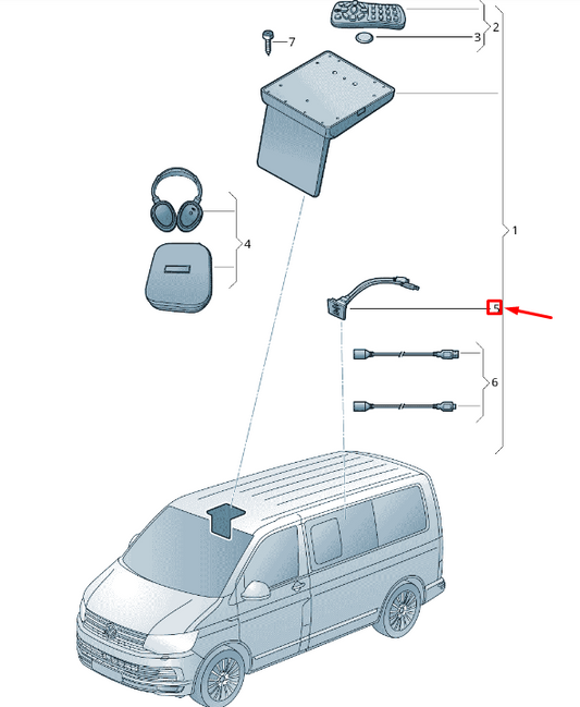 new vw transporter vi t6 usb and hdmi socket 7e503524982v original