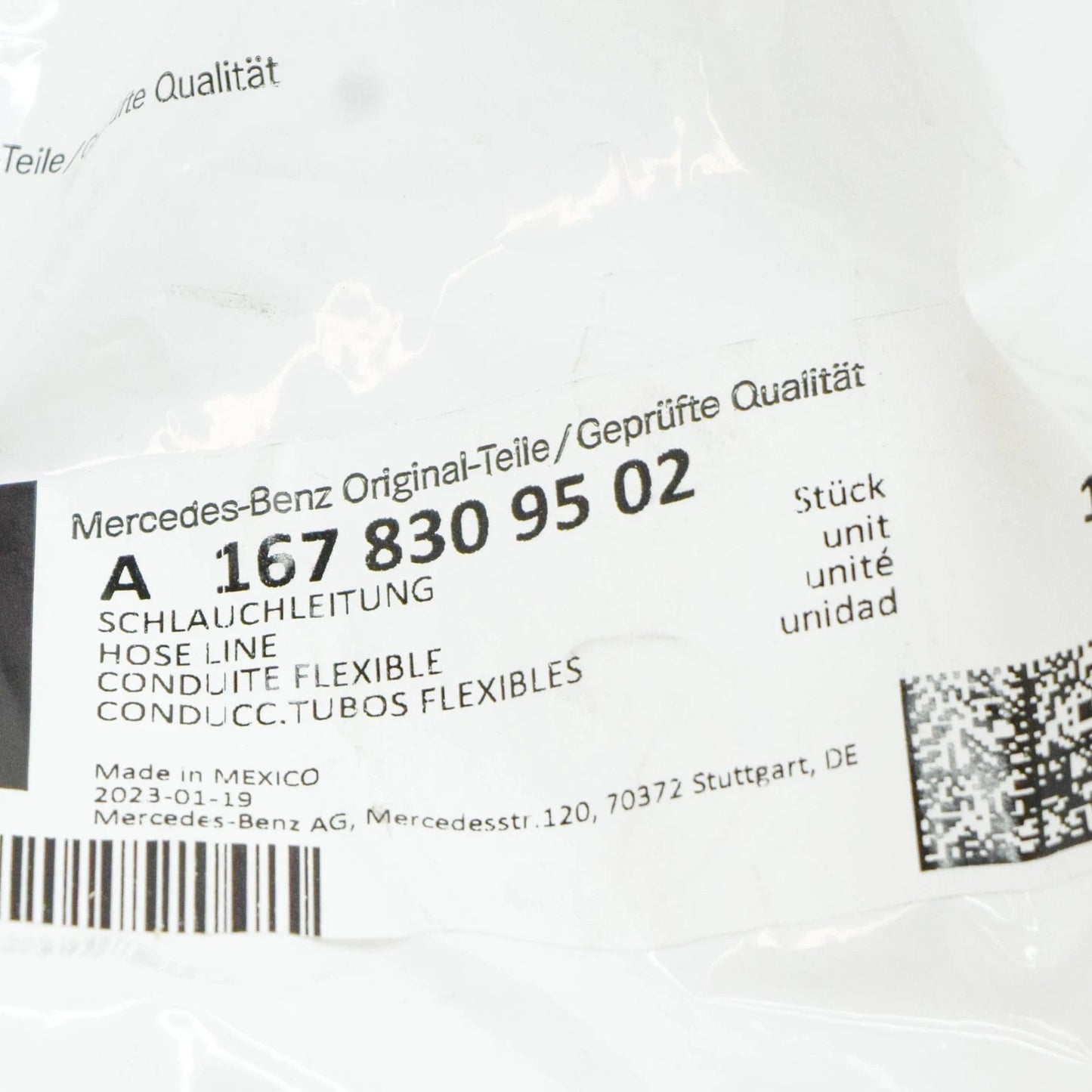 NEW MERCEDES-BENZ GLE W167 VALVE TO PUMP HOSE LINE A1678309502 ORIGINAL