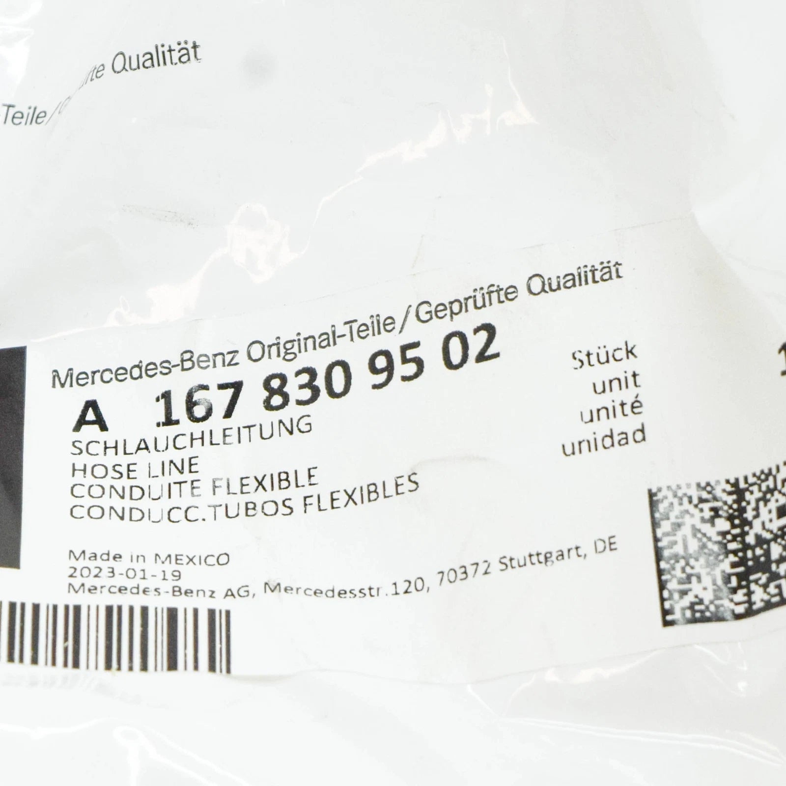 NEW MERCEDES-BENZ GLE W167 VALVE TO PUMP HOSE LINE A1678309502 ORIGINAL