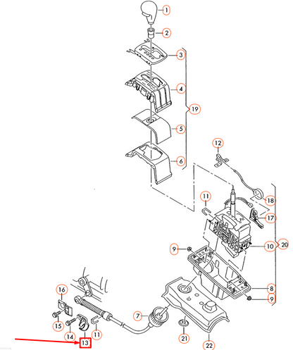 new audi a8 4e d3 selector mechanism abutment 4e0713124h original