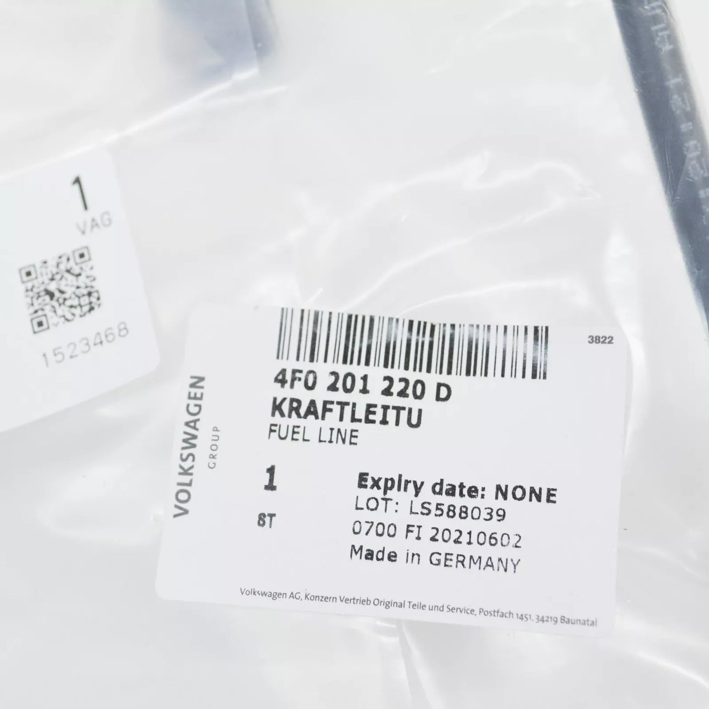 NEW AUDI A6 C6 FEED FUEL LINE 4F0201220D