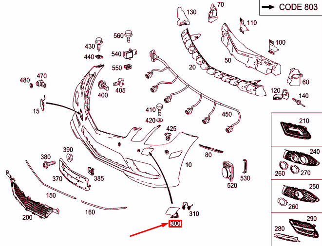 NEW MB E C207 FRONT LEFT HEADLAMP WASHER COVER A20788001059999 ORIGINAL