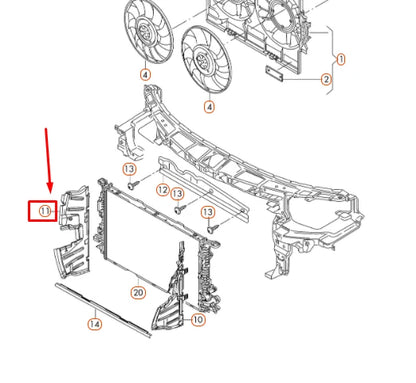 NEW AUDI A6 ALLROAD QUATTRO C7 RIGHT RADIATOR AIR GUIDE 4G9121284B
