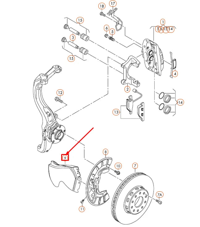 NEW VOLKSWAGEN PHAETON GP4 FRONT LEFT BRAKE AIR GUIDE 3D0615447G ORIGINAL