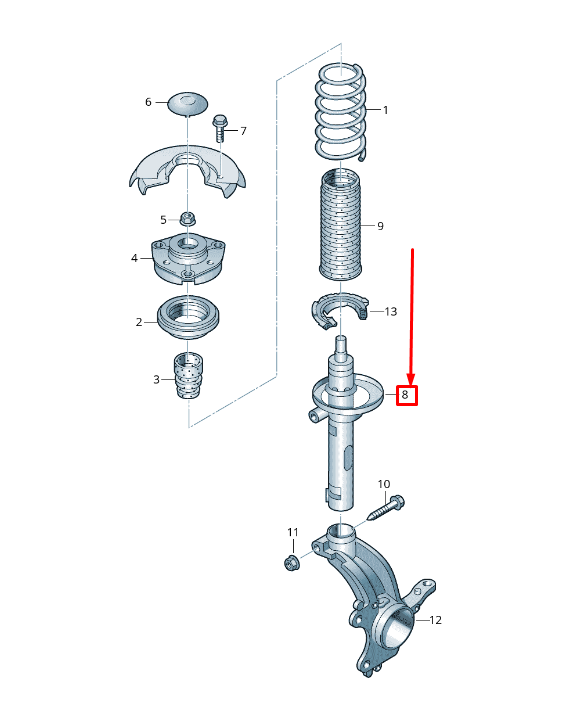 new audi a3 sportback 8v front shock absorber 5q0413023fq original