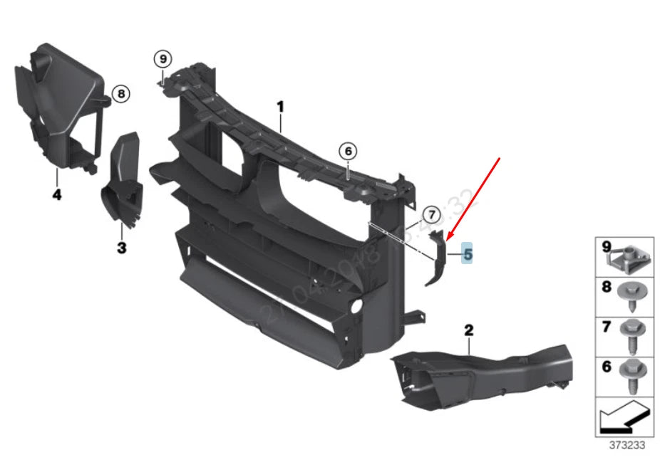 NEW BMW X5 F85 RADIATOR RIGHT M AIR DUCT GRILL 51747324140 7324140 2015 ORIGINAL