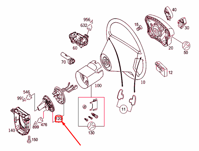NEW MERCEDES-BENZ CLK A208 STEERING WHEEL CONTACT SPIRAL A2094640718 ORIGINAL