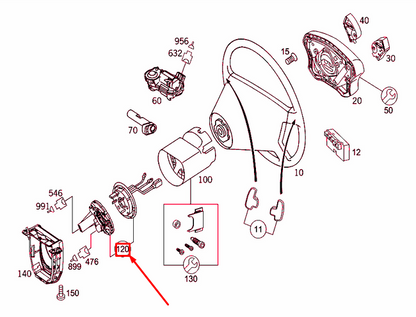 NEW MERCEDES-BENZ CLK A208 STEERING WHEEL CONTACT SPIRAL A2094640718 ORIGINAL