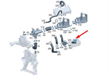 new mercedes-benz c w204 coolant hose a6512032182 original