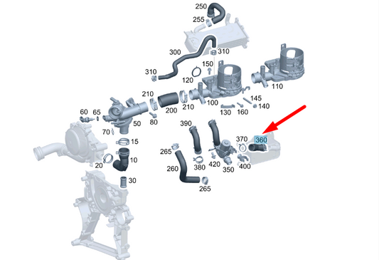 new mercedes-benz c w204 coolant hose a6512032182 original