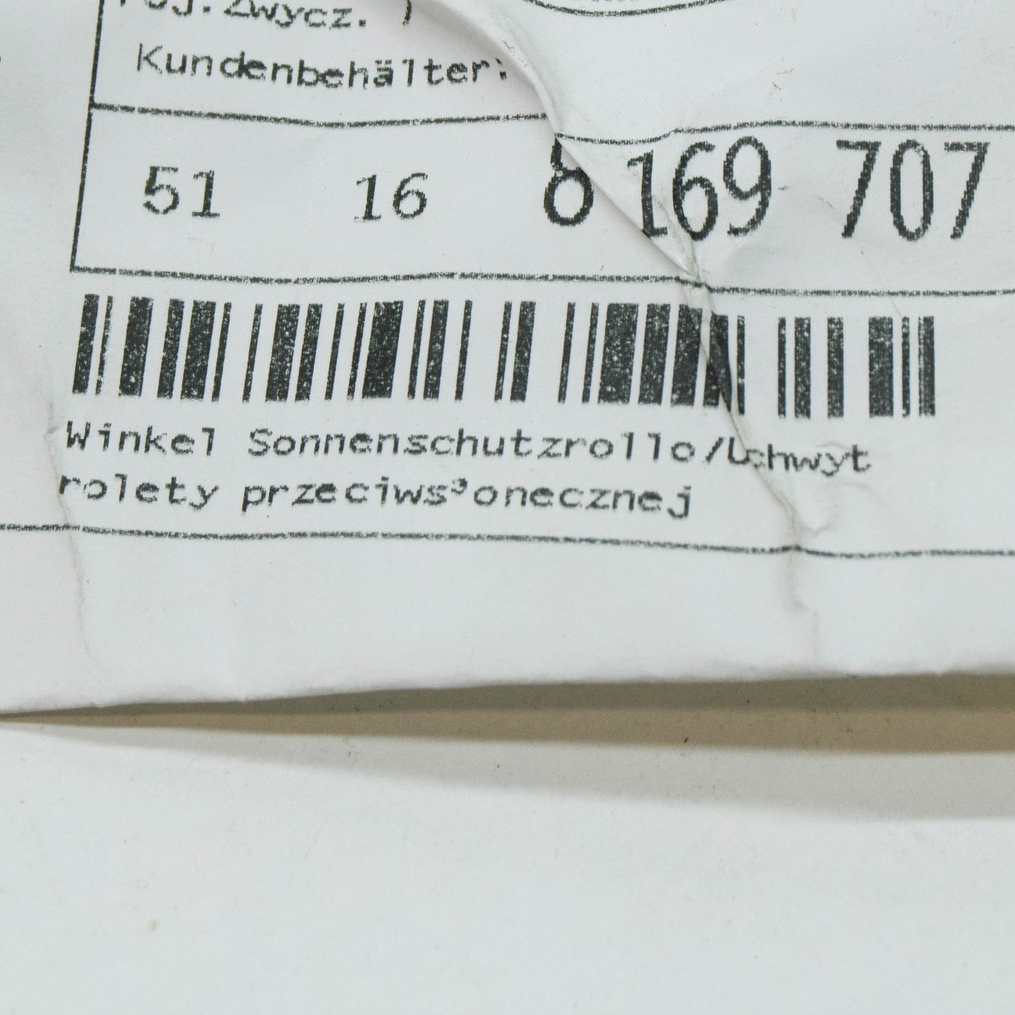 new bmw 7 e38 sun blind support 51168169707 original