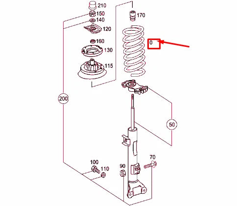 NEW MERCEDES-BENZ C W203 FRONT COIL SPRING A2033214704 ORIGINAL