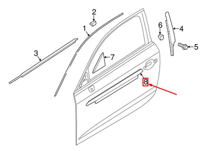 NEW AUDI A3 SPORTBACK 8V FRONT RIGHT DOOR BELT MOLDING 8V5853284AT94 ORIGINAL