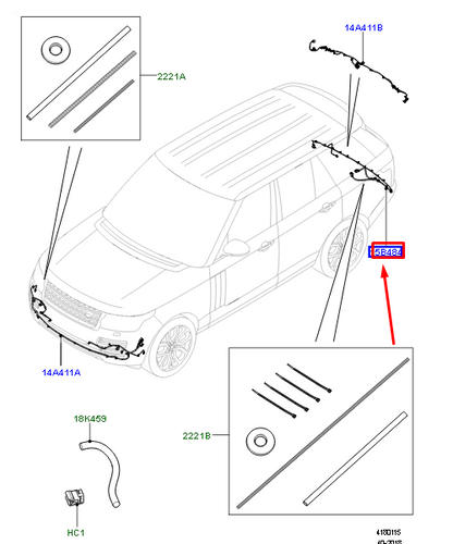 new land rover range rover iv l405 rear bumper wiring harness lr053997 original