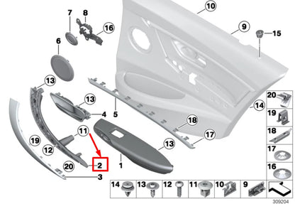 NEW BMW 3 F30 REAR RIGHT PULL HANDLE CARRIER 51427281470 7281470 ORIGINAL