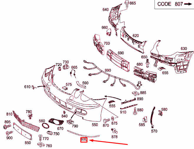 NEW MERCEDES-BENZ E-CLASS W211 FRONT RIGHT BUMPER MOLDING A2118852421 ORIGINAL