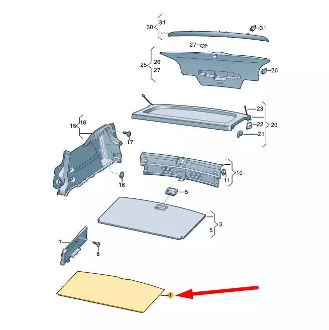 NEW VW ID.3 E11 LUGGAGE COMPARTMENT FLOOR COVERING 10A863463GCA9 ORIGINAL