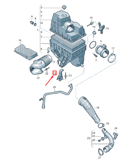 NEW VW TRANSPORTER VI T6 AIR FILTER BRACKET 7H0129671B ORIGINAL